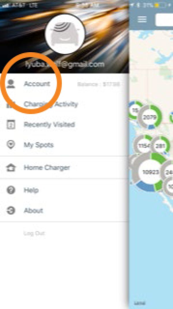 Select Account in ChargePoint