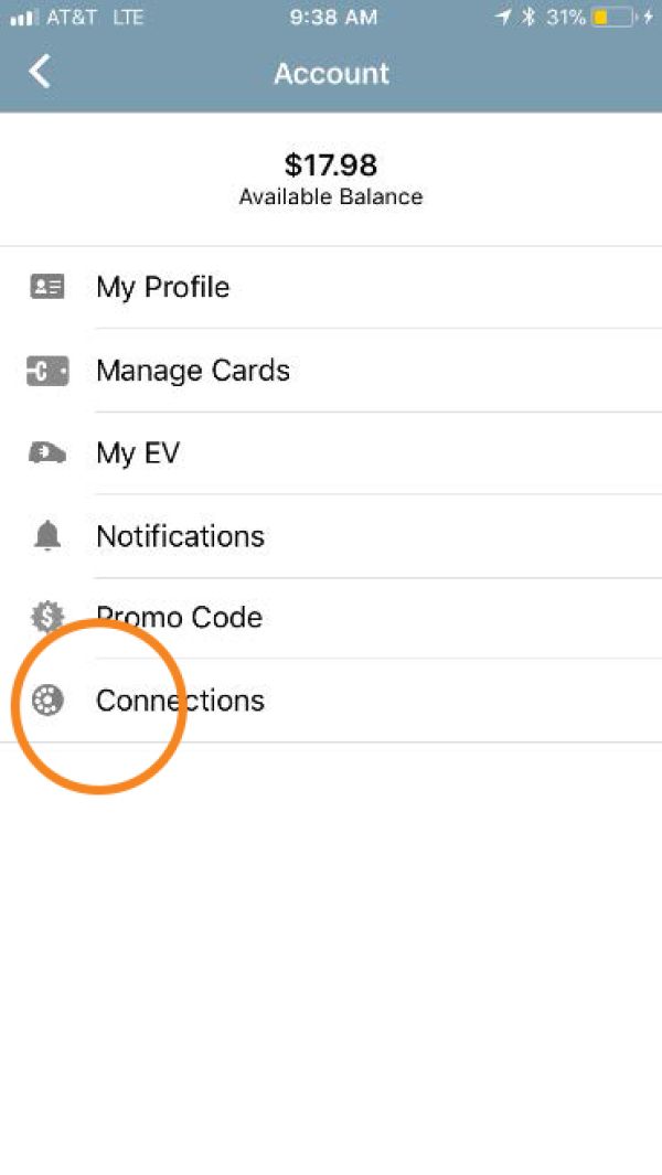 Select Connections in ChargePoint